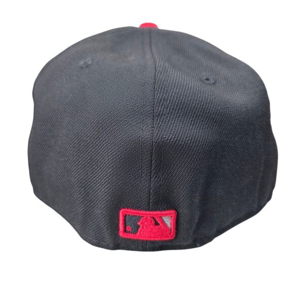 NEW ERA‎ 59Fifty Atlanta Braves Black Red Graphic Fitted 7 1/4 Baseball Cap Hat - Picture 4 of 6